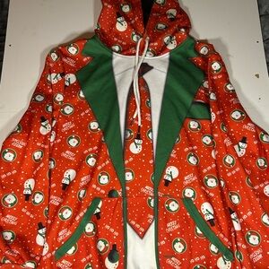 Men’s Christmas hoodie with snowman design size large